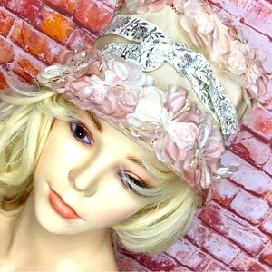 Vintage MCM Floral Pink Bucket  Hat